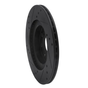 Toyota MR2 Spyder Brake Rotor (1) - Rear Right - R1 Concepts - Drilled & Slotted - Black - `00-`05